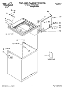 TOP AND CABINET PARTS Diagram and Parts List for 3SLSR6233MQ3  Whirlpool Washer