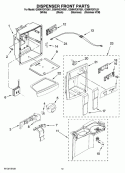 DISPENSER FRONT PARTS Diagram and Parts List for GS6NVEXVS01  Whirlpool Refrigerator