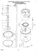 AGITATOR, BASKET AND TUB Diagram and Parts List for LTG6234DQ0  Whirlpool Washer Dryer Combo
