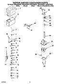 MOTOR AND ICE CONTAINER PARTS Diagram and Parts List for KSRI22FNBL01  KitchenAid Refrigerator