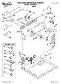 TOP AND CONSOLE PARTS Diagram and Parts List for WGD5530SQ0  Whirlpool Dryer