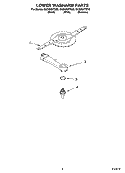 LOWER WASHARM PARTS Diagram and Parts List for GU3600XTSB0  Whirlpool Dishwasher