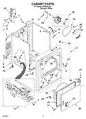 CABINET PARTS Diagram and Parts List for LGR5635LQ0  Whirlpool Dryer