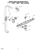 UPPER WASH AND RINSE PARTS Diagram and Parts List for GU2600XTPS6  Whirlpool Dishwasher