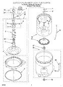 AGITATOR, BASKET AND TUB Diagram and Parts List for LSN1000JT0  Whirlpool Washer