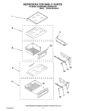 REFRIGERATOR SHELF PARTS Diagram and Parts List for KSSO36QTB04  KitchenAid Refrigerator