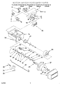 MOTOR AND ICE CONTAINER Diagram and Parts List for KSRS22FGBL05  KitchenAid Refrigerator