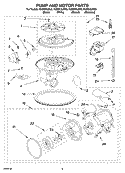 PUMP AND MOTOR PARTS Diagram and Parts List for KUDI01ILBL0  KitchenAid Dishwasher