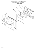 LOWER OVEN DOOR Diagram and Parts List for KEBI271BBL3  KitchenAid Wall Oven
