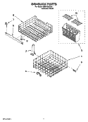 DISHRACK PARTS, OPTIONAL PARTS Diagram and Parts List for CDB4000TU0  Whirlpool Dishwasher