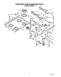 COOKTOP AND MANIFOLD Diagram and Parts List for SGP335XX2  Roper Range