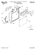 FRAME AND CONSOLE, LITERATURE Diagram and Parts List for DU800DWGQ2  Whirlpool Dishwasher
