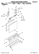 DOOR AND PANEL PARTS Diagram and Parts List for GU1500XTLQ3  Whirlpool Dishwasher