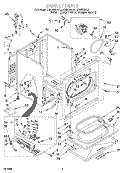 CABINET Diagram and Parts List for LGR6638DW1  Whirlpool Dryer