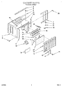 CABINET Diagram and Parts List for CA6WM41  Crosley Air Conditioner