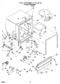 TUB ASSEMBLY Diagram and Parts List for TUD4000EB0  Whirlpool Dishwasher