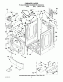 CABINET PARTS Diagram and Parts List for WED9250WR0  Whirlpool Dryer