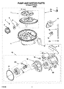 PUMP AND MOTOR PARTS Diagram and Parts List for IPU98665  Inglis Dishwasher