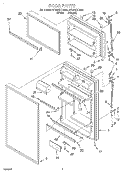 DOOR Diagram and Parts List for RT20DKXDW02  Roper Refrigerator