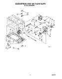 MAGNETRON AND AIR FLOW Diagram and Parts List for MW3600XW1  Whirlpool Microwave