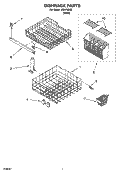 DISHRACK PARTS, OPTIONAL PARTS (NOT INCLUDED) Diagram and Parts List for IRD4700Q2  Inglis Dishwasher