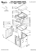 TOP AND CABINET PARTS Diagram and Parts List for WTW6300SB0  Whirlpool Washer