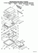 REFRIGERATOR SHELF PARTS Diagram and Parts List for KSCS23FVBL01  KitchenAid Refrigerator