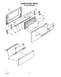 OVEN DOOR Diagram and Parts List for RF0100XRW0  Whirlpool Range
