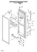 REFRIGERATOR DOOR PARTS Diagram and Parts List for 6GD2SHQXKB02  Whirlpool Refrigerator