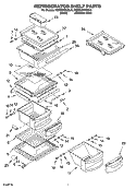 REFRIGERATOR SHELF PARTS Diagram and Parts List for KSRB22FKSS14  KitchenAid Refrigerator