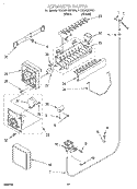 ICE MAKER Diagram and Parts List for 7ED22PQXFW01  Whirlpool Refrigerator