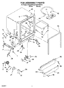 TUB ASSEMBLY PARTS Diagram and Parts List for DU840SWLQ0  Whirlpool Dishwasher