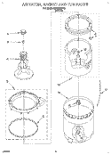 AGITATOR, BASKET AND TUB Diagram and Parts List for LBR2121DW0  Whirlpool Washer