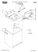 TOP AND CABINET, LITERATURE Diagram and Parts List for RAX4232JQ0  Roper Washer