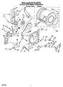 BULKHEAD PARTS, OPTIONAL PARTS (NOT INCLUDED) Diagram and Parts List for 7MWG45500ST0  Whirlpool Dryer