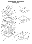 REFRIGERATOR SHELF Diagram and Parts List for 3XKGN7050W01  Whirlpool Refrigerator