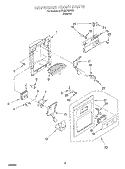 DISPENSER FRONT Diagram and Parts List for 4YED25PQFN03  Whirlpool Refrigerator