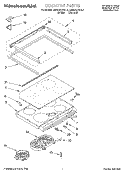 COOKTOP Diagram and Parts List for KESC307BWH4  KitchenAid Range