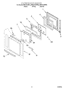 OVEN DOOR Diagram and Parts List for KEBC208HBT3  KitchenAid Wall Oven