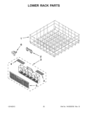 LOWER RACK PARTS Diagram and Parts List for WDF530PSYB3  Whirlpool Dishwasher