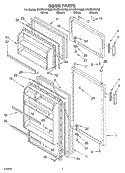 DOOR PARTS Diagram and Parts List for ET4CSKXKT02  Whirlpool Refrigerator
