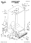 CABINET PARTS Diagram and Parts List for 6GS5SHGXRS00  Whirlpool Refrigerator