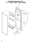 REFRIGERATOR DOOR PARTS Diagram and Parts List for KSRA22KKBT02  KitchenAid Refrigerator
