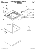 TOP AND CABINET PARTS Diagram and Parts List for 7MBPL9764PQ0  Whirlpool Washer