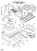 SHELF Diagram and Parts List for 3ET19DKXDW00  Whirlpool Refrigerator