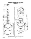 AGITATOR, BASKET AND TUB Diagram and Parts List for 4LA9300XTG1  Whirlpool Washer