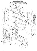 CHASSIS Diagram and Parts List for RF3020XKN0  Whirlpool Range