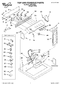 TOP AND CONSOLE, LITERATURE Diagram and Parts List for LGB6400KQ1  Whirlpool Dryer