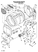 BULKHEAD PARTS Diagram and Parts List for 7MWGD9400TU1  Whirlpool Dryer