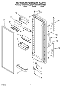 REFRIGERATOR DOOR PARTS Diagram and Parts List for GD5SHAXMT00  Whirlpool Refrigerator